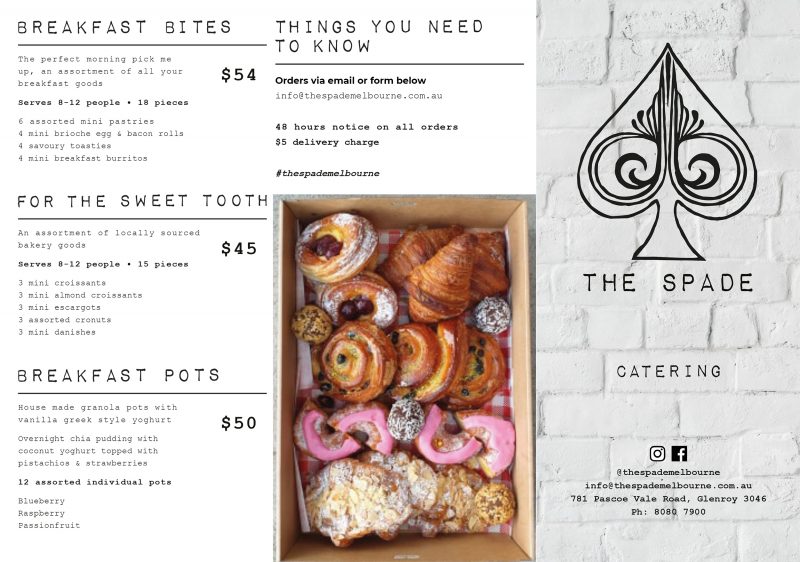 CATERING The Spade Melbourne